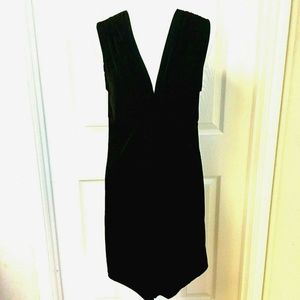 J Valdi Black Stretchy Silky Jersey Dress